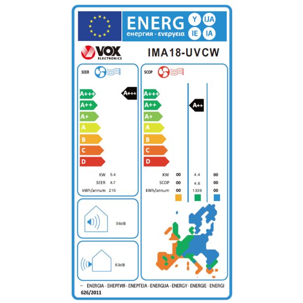 SPLIT ENOJNA INVERTER VOX ELECTRONICS IMA18-UVCW