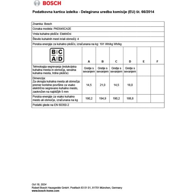 STEKLOKERAMIČNA PLOŠČA BOSCH PKE645CA2E Z GUMBI