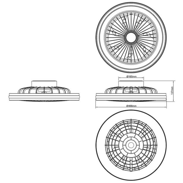 STROPNI VENTILATOR PALMERO 40W RGB, CCT, DIM