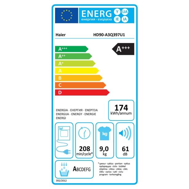 SUŠILNI STROJ HAIER HD90-A3Q397U1