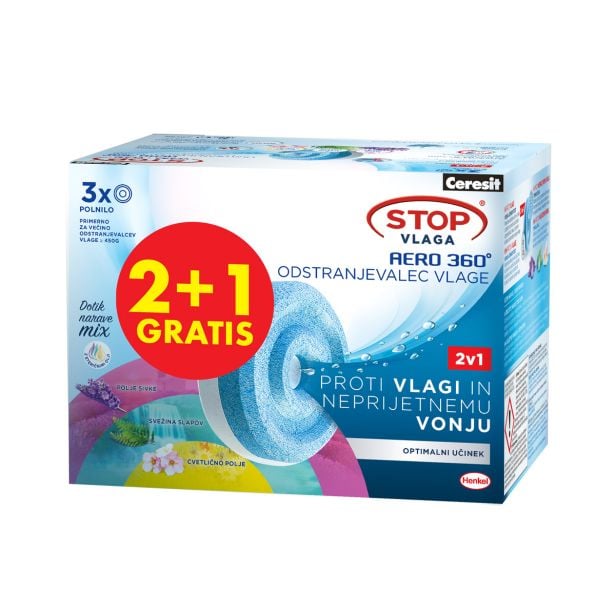 TABLETA HENKEL ACC CERESIT STOP AERO 360° 3X450 G "SCENTS MIX"