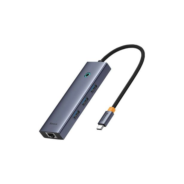 USB RAZDELILEC (HUB) BASEUS HUB POSTAJA, 4V1 USB-C BASEUS 3XUSB 3.0, RJ45