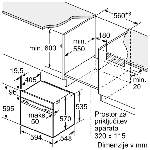 VGRADNA PARNA PEČICA BOSCH HQA514ES3