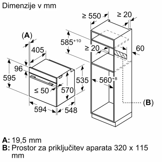 VGRADNA PEČICA BOSCH HBG539EB3