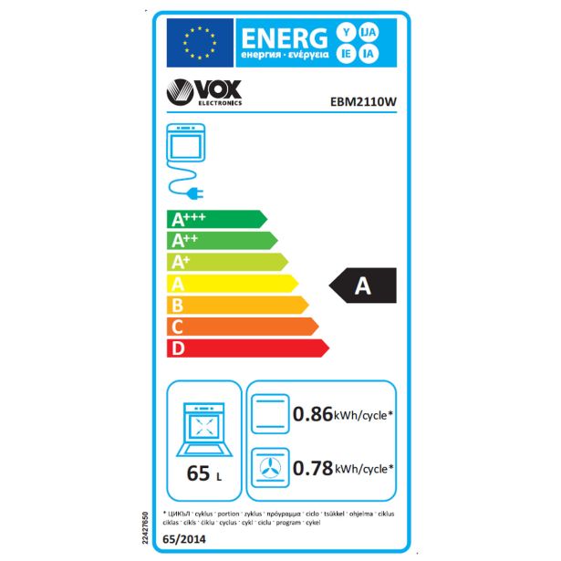 VGRADNA PEČICA VOX EBM2110W