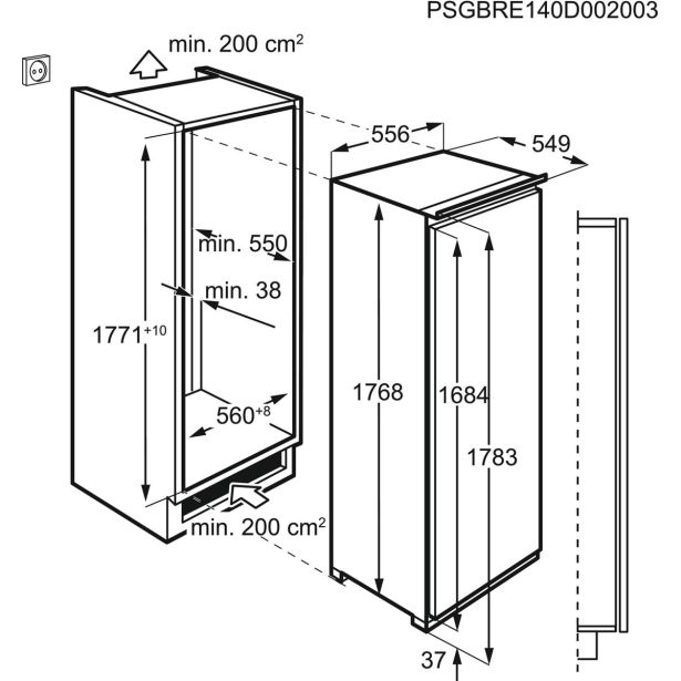 VGRADNA ZAMRZOVALNA OMARA AEG ABE818E6NC