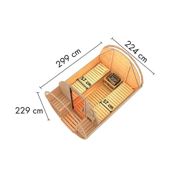 ZUNANJA SAVNA KARIBU FASSSAUNA 2+9KW GRELEC BIO