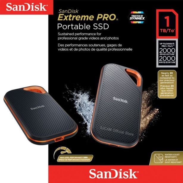 ZUNANJI TRDI DISK SANDISK SAN EXTR PRO 1TB PORT G 2X2