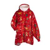 DEKORATIVNA ODEJA SVILANIT HOODIE ODRASLI RED XMASS &NOGAVICE