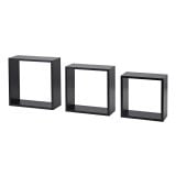 LESENA POLICA FRAME XL ČRNA 3 KOS 300X300X117 MM