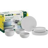 KAMP JEDILNI PRIBOR BRUNNER MELAMINE SET MIDDAY DOLOMIT BELI 12/1