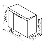 KOVINSKA VRTNA HIŠKA GLOBEL SKILLION 84 ANTRACIT Š234 X G113 X V199 CM