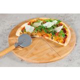 LESENA DESKA KESPER 32 CM PIZZA KROŽNIK BAMBUS Z NOŽEM