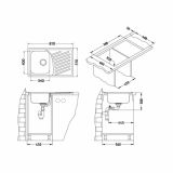 NERJAVNO POMIVALNO KORITO ALVEUS ELEGANT 30, LEINEN 810X510 MM