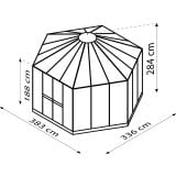 RASTLINJAK, STEKLO-V.PLOŠ VITAVIA PAVILJON HERA 9000 ESG/VP 3/6MM ČRNA 3.8X3.8M