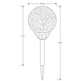 SOLARNA VRTNA SVETILKA GLOBO BUNKA INOX RAZPOK. STEKLO 0.06W 3.2V, BARVITA