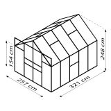 STEKLEN RASTLINJAK VITAVIA JUPITER 8300 ESG 3MM ALU 2.6X3.2M
