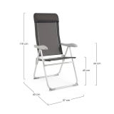 STOL ZA KAMPIRANJE YES EVERYDAY CAYO CHARCOAL DECKCHAIR HIGH BACK