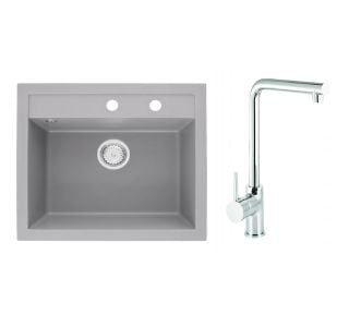 GRANITAL POMIVALNO KORITO SINK SOLUTION MILANO SIV SET Z ARMATURO