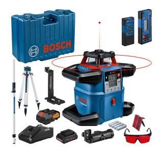 ROTACIJSKI LASER BOSCH GRL 600 CHV PROFESSIONAL S SPREJEMNIKOM LR 60, STOJALOM BT 170 HD IN MERILNO PALICO GR 240