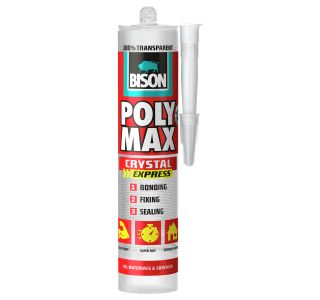 MONTAŽNO LEPILO BISON POLY MAX CRYSTAL EXPRESS 300G KARTUŠA