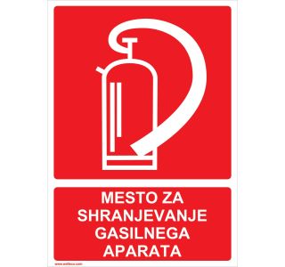 OPOZORILNI ZNAK WALTECO MESTO ZA SHRANJEVANJE GASILNEGA APARATA