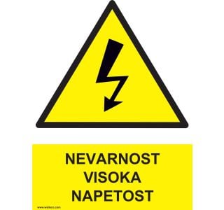 OPOZORILNI ZNAK WALTECO NEVARNOST VISOKA NAPETOST