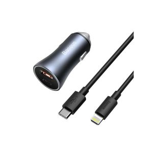 POLNILNIK ZA GSM BASEUS AVTO POLNILEC 40W USB-C BASEUS LIGHTNING 1M ČRN