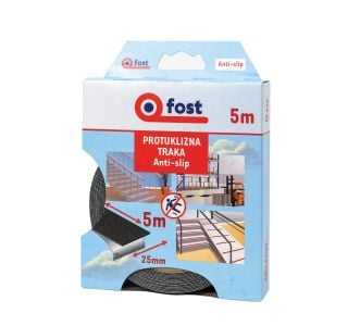 VEČNAMENSKI LEPILNI TRAK FOST PROTIZDRSNI ČRN 5 M X 25 MM