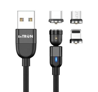 USB KABEL EN-TRON VRTLJIV MAGNETNI KABEL 540° 3V1 TIP C-MICRO-IOS